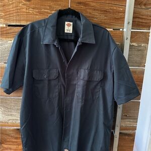 Dickies Men’s Short Sleeve Work Shirt Jacket in Black - Classic Workwear